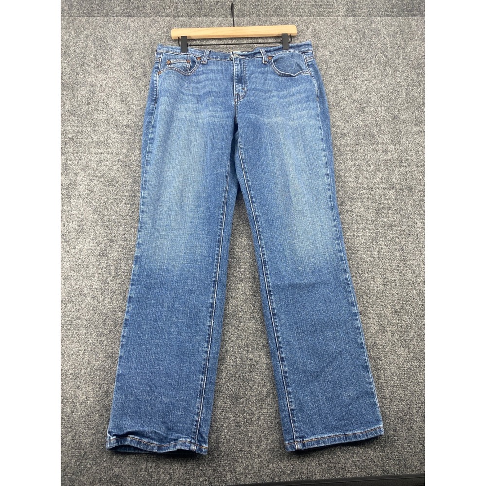 Levi's 505 Straight Leg Jeans Womens 14 S/C Blue Stretch Denim Mid Rise Casual